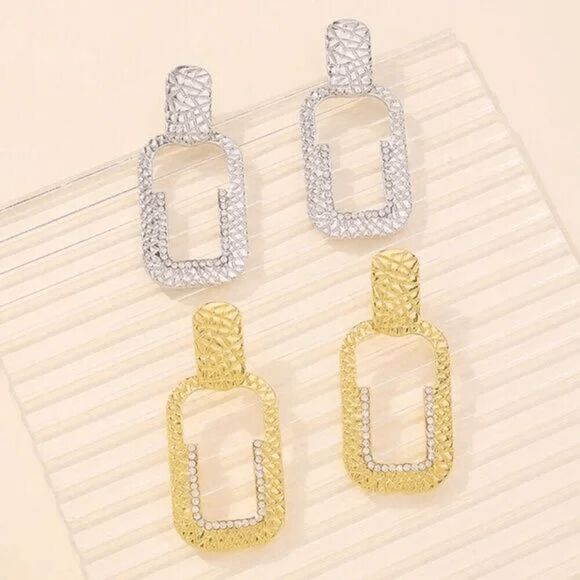 2/$21 Silver Large Oversized Dangle Earrings - Picture 3 of 6